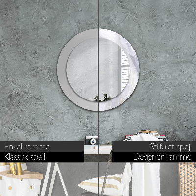 Round decorative wall mirror Abstract marble