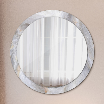 Round decorative wall mirror Abstract marble