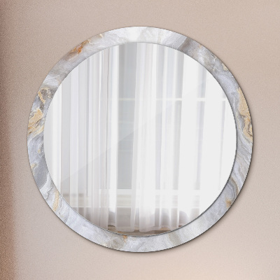 Round decorative wall mirror Abstract marble