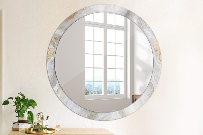 Round decorative wall mirror Abstract marble