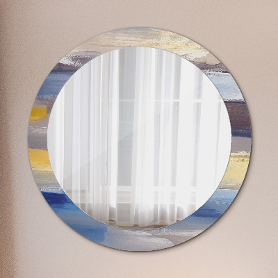 Round decorative wall mirror Abstract painting