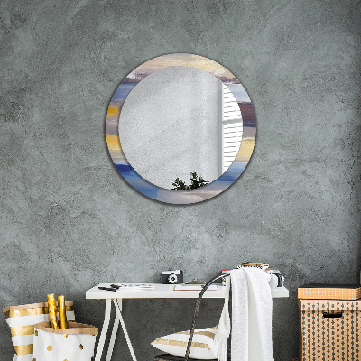 Round decorative wall mirror Abstract painting