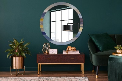 Round decorative wall mirror Abstract painting