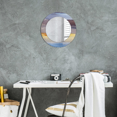 Round decorative wall mirror Abstract painting