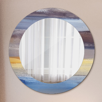 Round decorative wall mirror Abstract painting