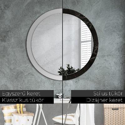 Round decorative wall mirror Marble stone