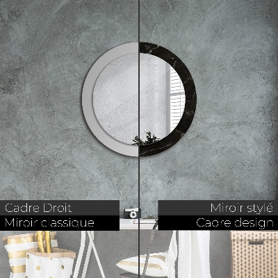 Round decorative wall mirror Marble stone