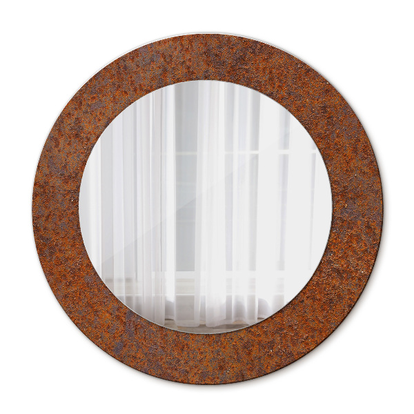 Round decorative wall mirror Rusted metal