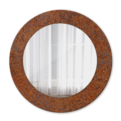 Round decorative wall mirror Rusted metal