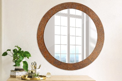 Round decorative wall mirror Rusted metal