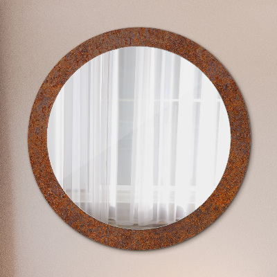 Round decorative wall mirror Rusted metal