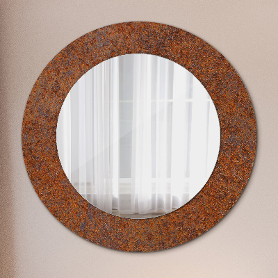 Round decorative wall mirror Rusted metal