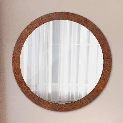 Round decorative wall mirror Rusted metal