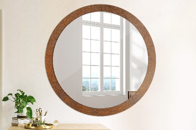 Round decorative wall mirror Rusted metal