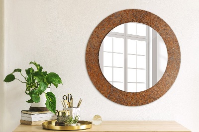 Round decorative wall mirror Rusted metal