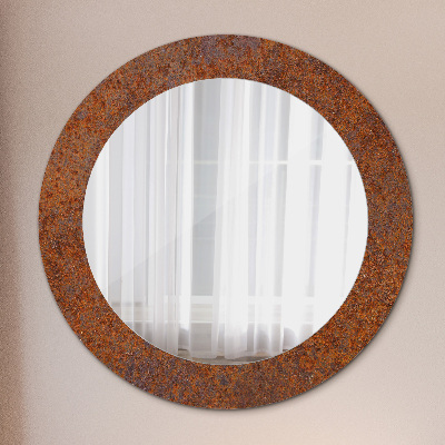 Round decorative wall mirror Rusted metal