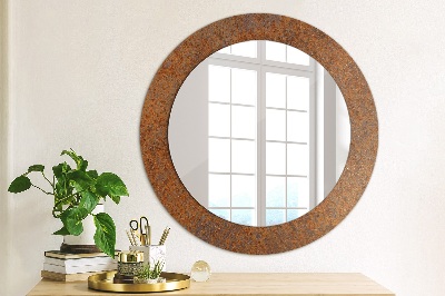 Round decorative wall mirror Rusted metal