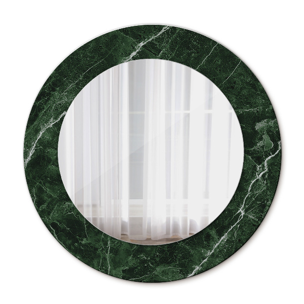 Round decorative wall mirror Green marble