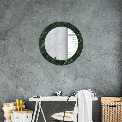 Round decorative wall mirror Green marble