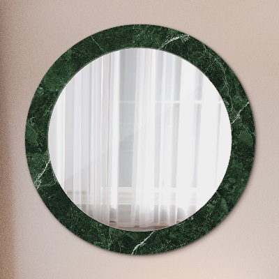 Round decorative wall mirror Green marble