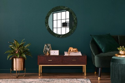 Round decorative wall mirror Green marble