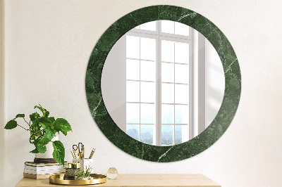 Round decorative wall mirror Green marble