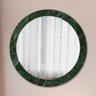 Round decorative wall mirror Green marble