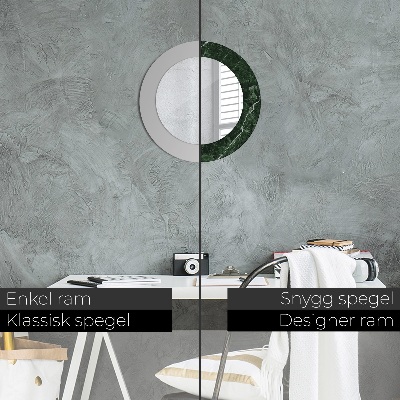 Round decorative wall mirror Green marble