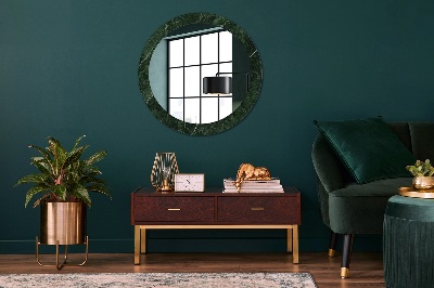 Round decorative wall mirror Green marble