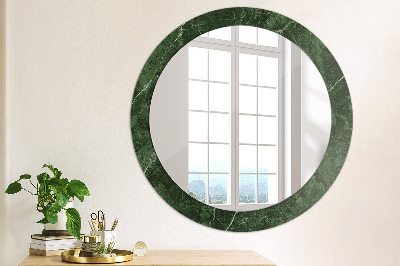 Round decorative wall mirror Green marble