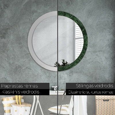 Round decorative wall mirror Green marble