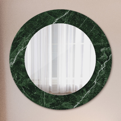 Round decorative wall mirror Green marble