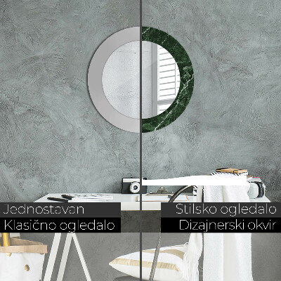 Round decorative wall mirror Green marble