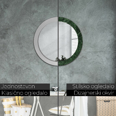 Round decorative wall mirror Green marble