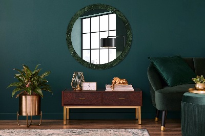 Round decorative wall mirror Green marble