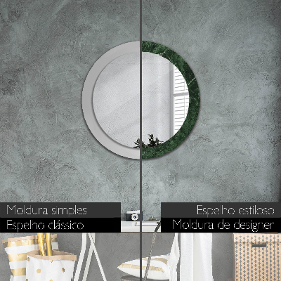 Round decorative wall mirror Green marble