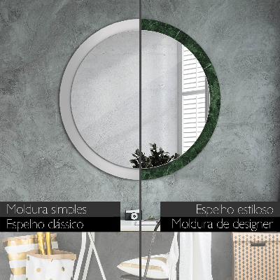 Round decorative wall mirror Green marble