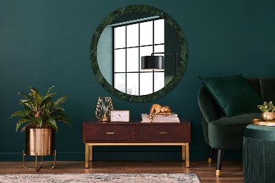 Round decorative wall mirror Green marble