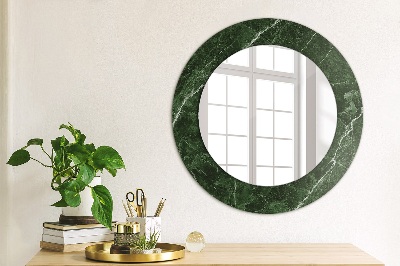 Round decorative wall mirror Green marble