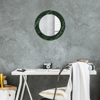 Round decorative wall mirror Green marble