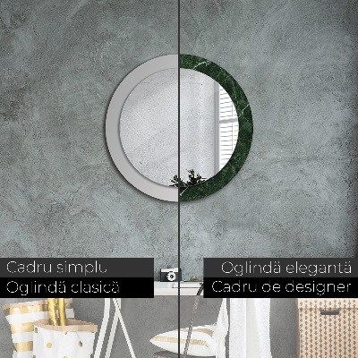 Round decorative wall mirror Green marble