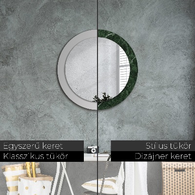 Round decorative wall mirror Green marble