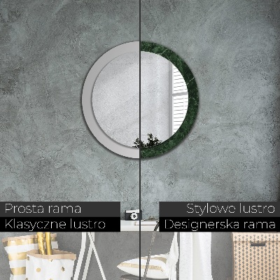 Round decorative wall mirror Green marble