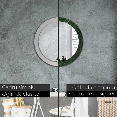 Round decorative wall mirror Green marble