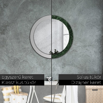 Round decorative wall mirror Green marble