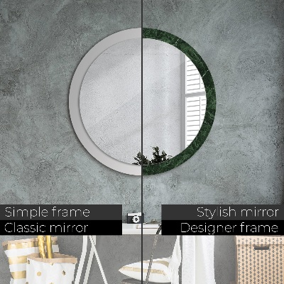 Round decorative wall mirror Green marble