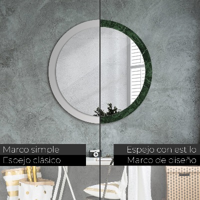 Round decorative wall mirror Green marble