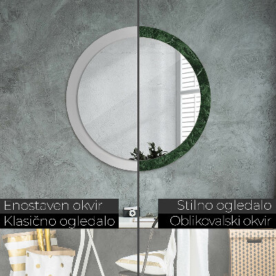 Round decorative wall mirror Green marble