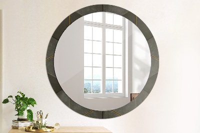 Round mirror print Gray triangles