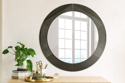 Round mirror print Gray triangles